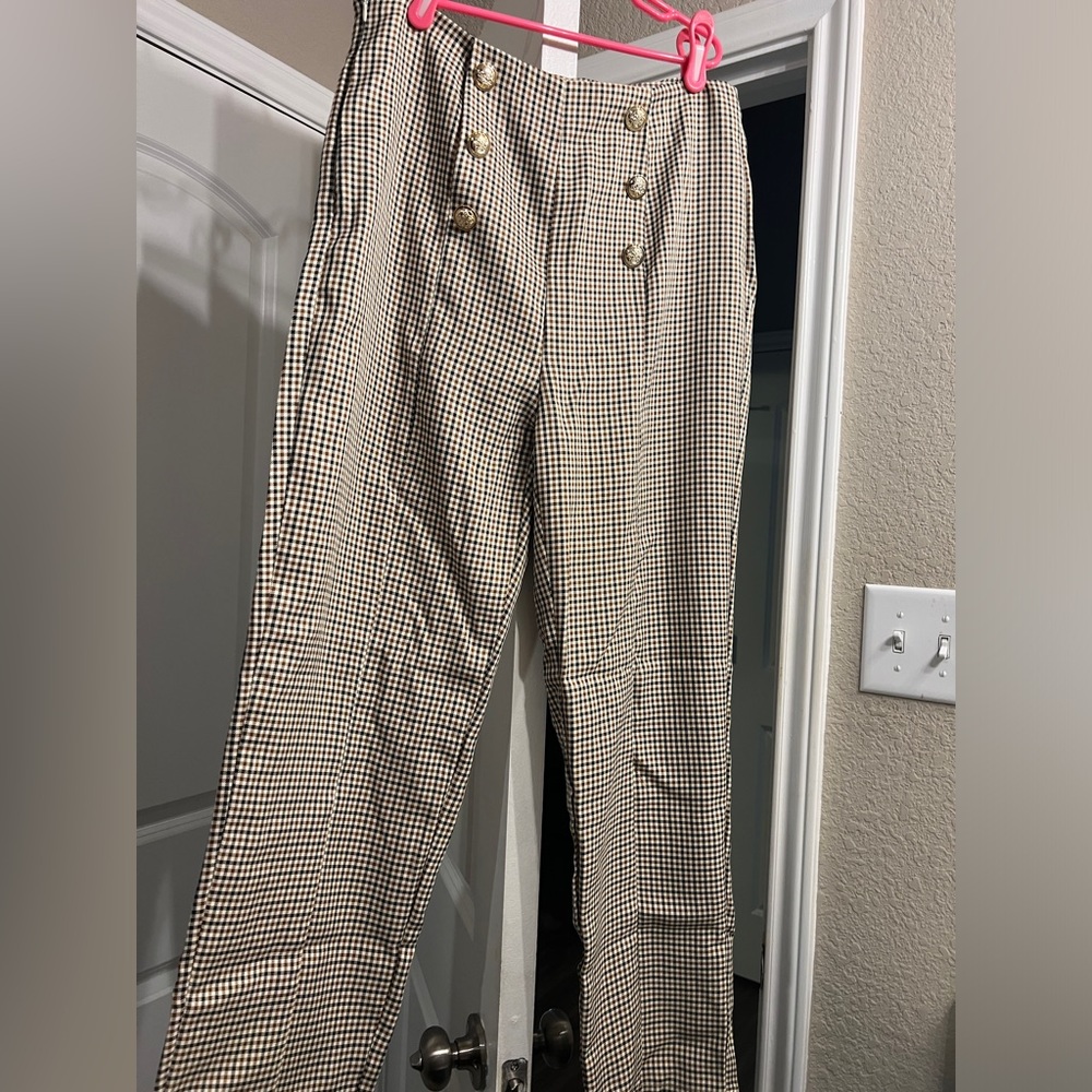 Plaid SHEIN work pants